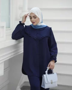 تونیک و شلوار یسنا سرمه ای