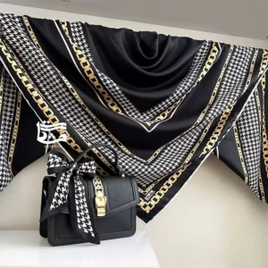 ست کیف و روسری مشکی طلایی