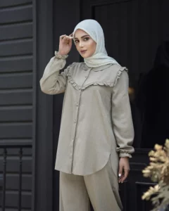 تونیک و شلوار یسنا ماسه ای